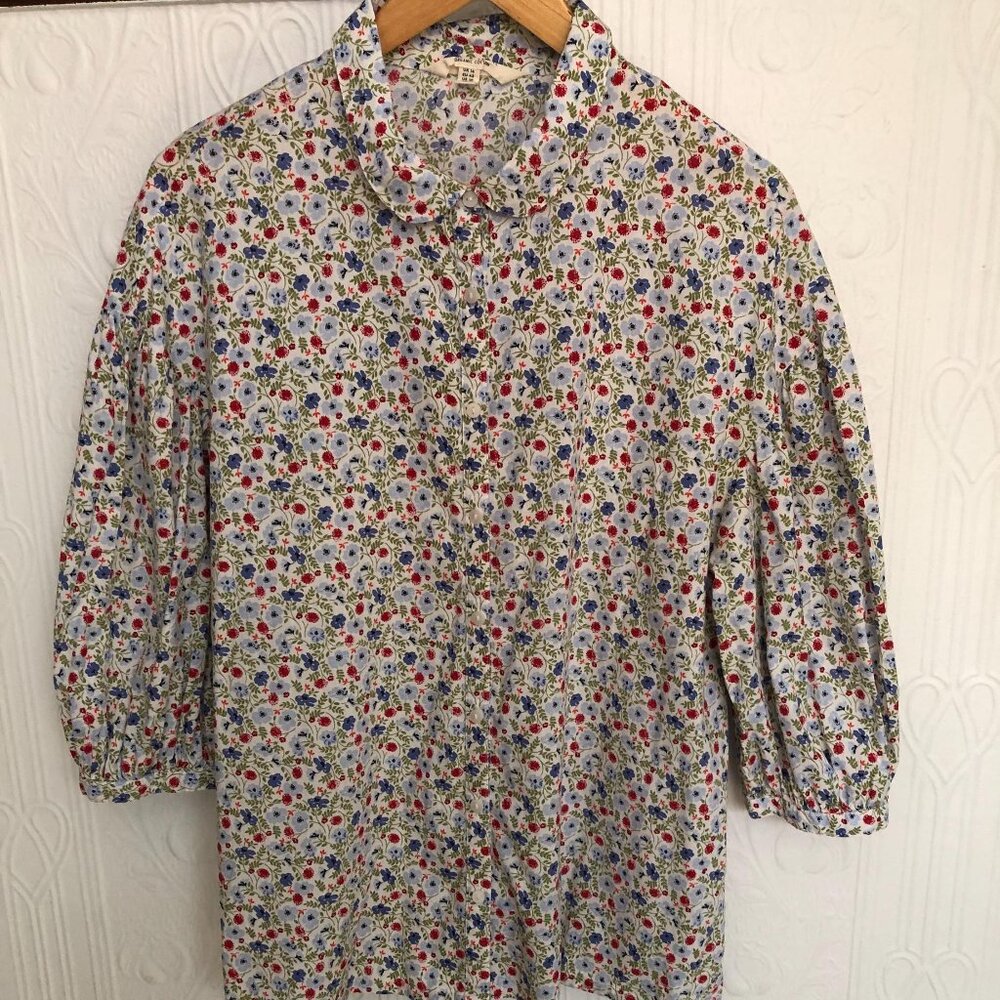 Seasalt Cornwall Flower shirt, droped shoulders, puffy sleeves, size 10 or 12